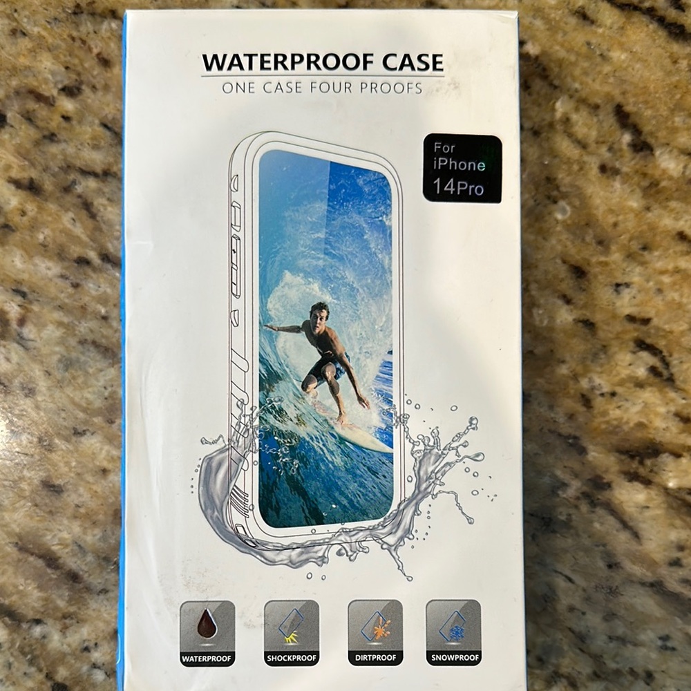 White Waterproof Phone Case with Transparent Design